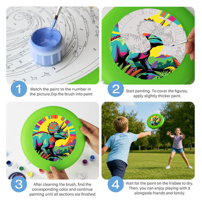 Colourful Triceratops (Paint by Numbers Flying Disc)