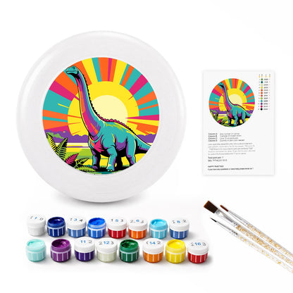 Sunrise Long-Neck Dinosaur (Paint by Numbers Flying Disc)
