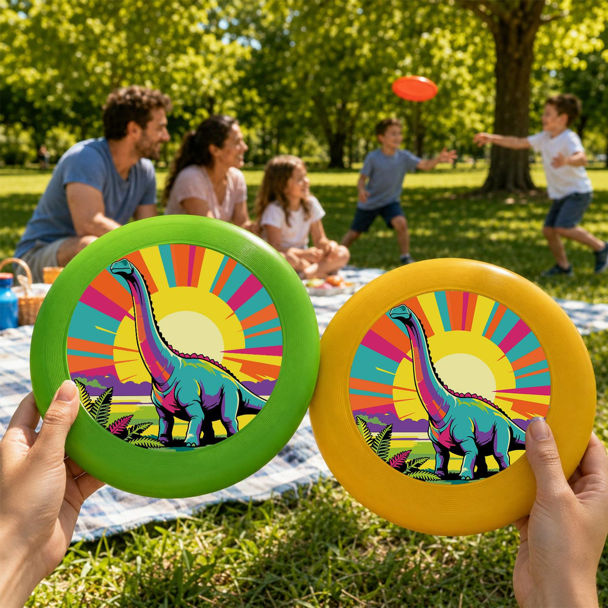 Sunrise Long-Neck Dinosaur (Paint by Numbers Flying Disc)