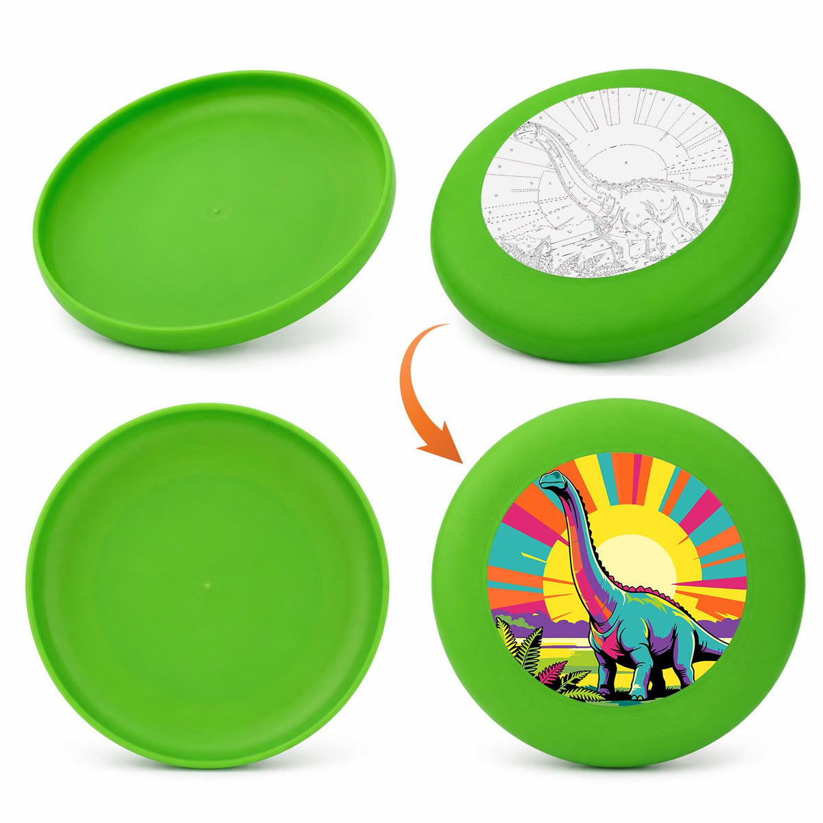 Sunrise Long-Neck Dinosaur (Paint by Numbers Flying Disc)