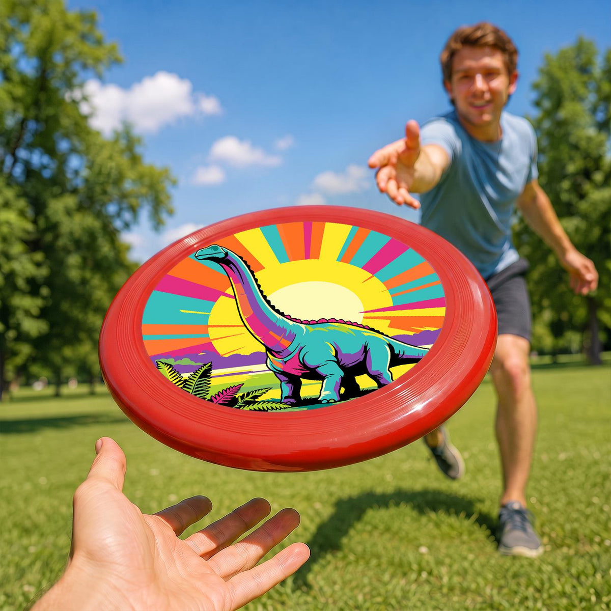 Sunrise Long-Neck Dinosaur (Paint by Numbers Flying Disc)