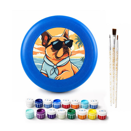Beach Dog in Sunglasses (Paint by Numbers Flying Disc)
