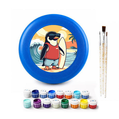 Surfing Penguin (Paint by Numbers Flying Disc)
