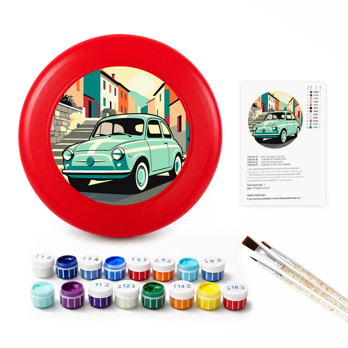 Mint Classic Car (Paint by Numbers Flying Disc)