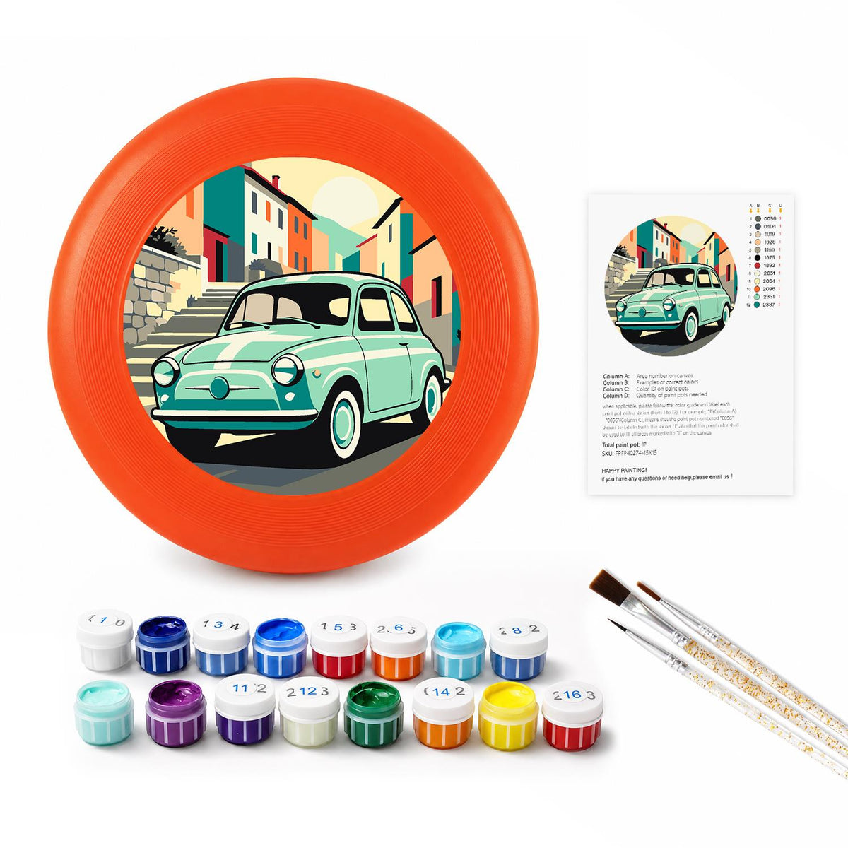 Mint Classic Car (Paint by Numbers Flying Disc)