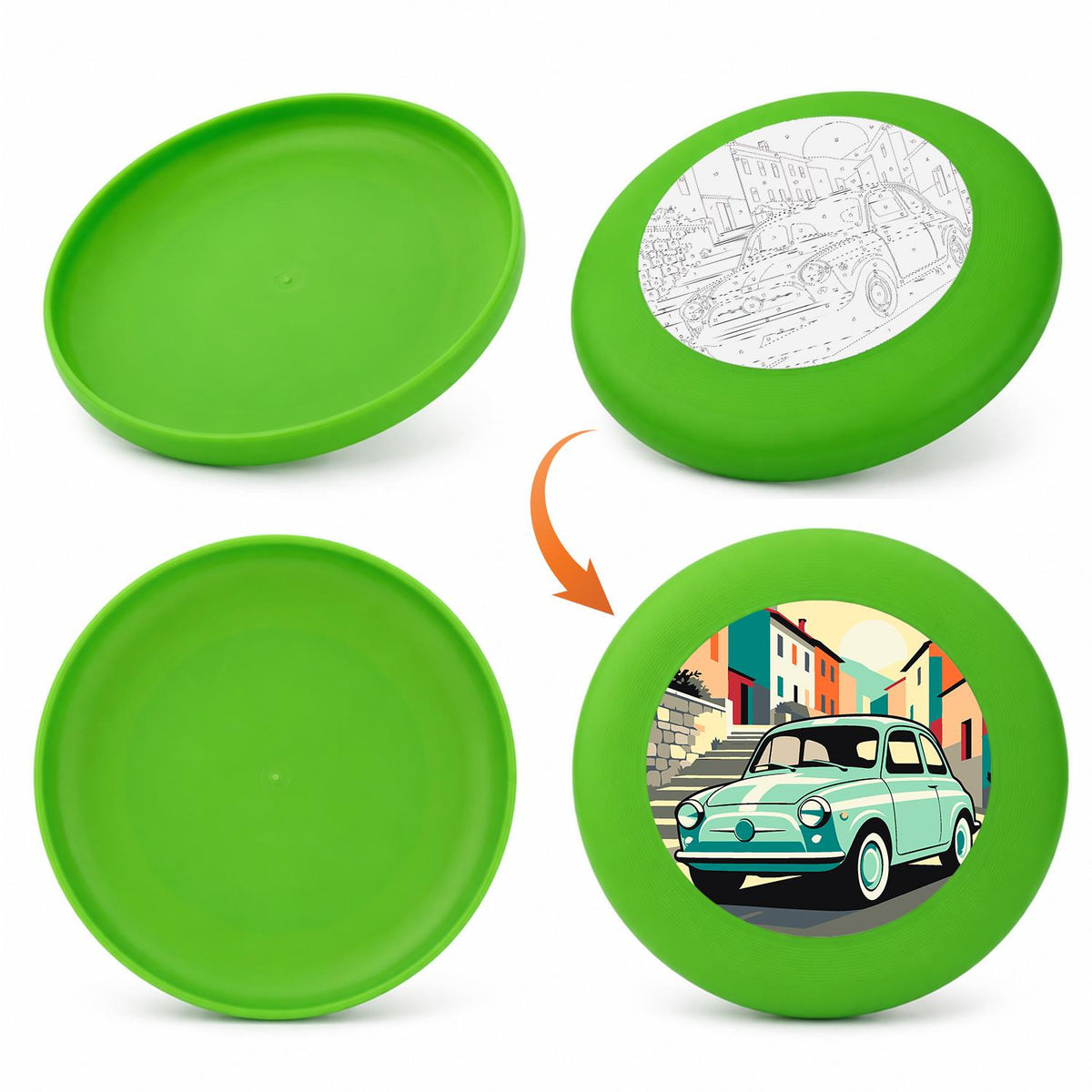 Mint Classic Car (Paint by Numbers Flying Disc)