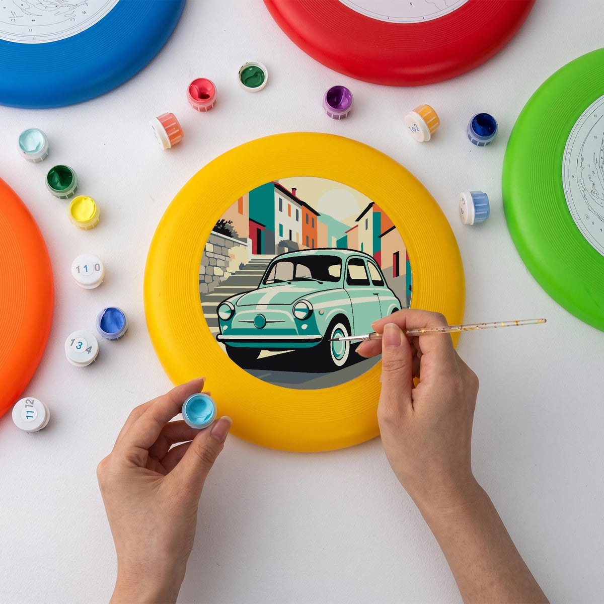 Mint Classic Car (Paint by Numbers Flying Disc)