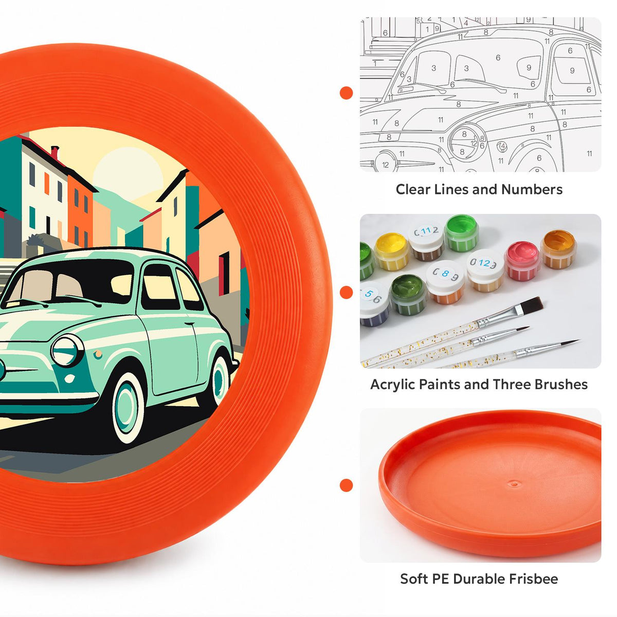 Mint Classic Car (Paint by Numbers Flying Disc)