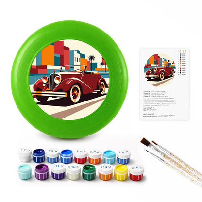 Red Vintage Car (Paint by Numbers Flying Disc)