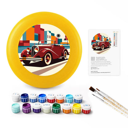 Red Vintage Car (Paint by Numbers Flying Disc)