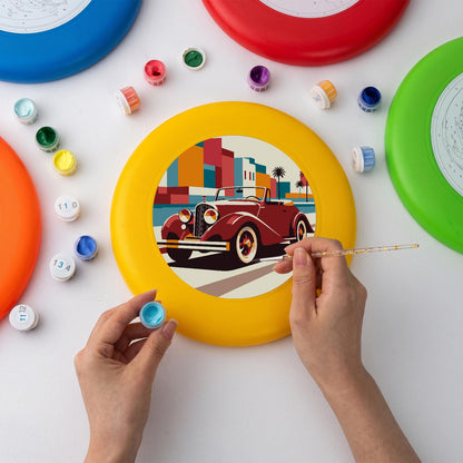 Red Vintage Car (Paint by Numbers Flying Disc)