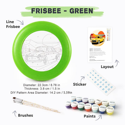 Yellow Sports Car (Paint by Numbers Flying Disc)