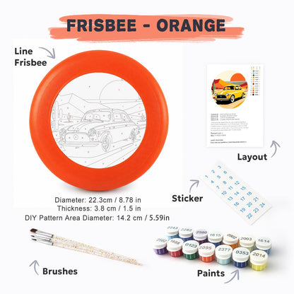 Yellow Sports Car (Paint by Numbers Flying Disc)