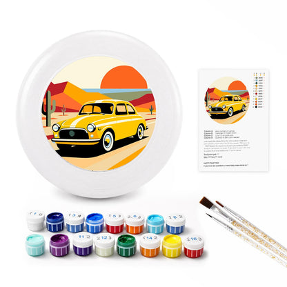 Yellow Sports Car (Paint by Numbers Flying Disc)