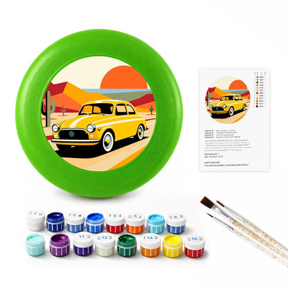 Yellow Sports Car (Paint by Numbers Flying Disc)
