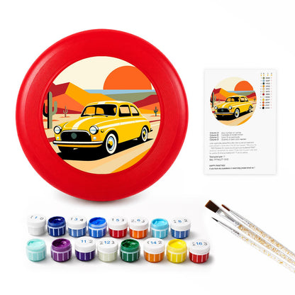 Yellow Sports Car (Paint by Numbers Flying Disc)