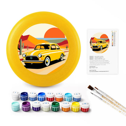 Yellow Sports Car (Paint by Numbers Flying Disc)