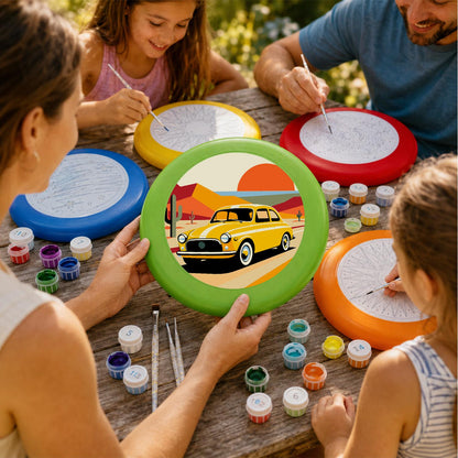 Yellow Sports Car (Paint by Numbers Flying Disc)