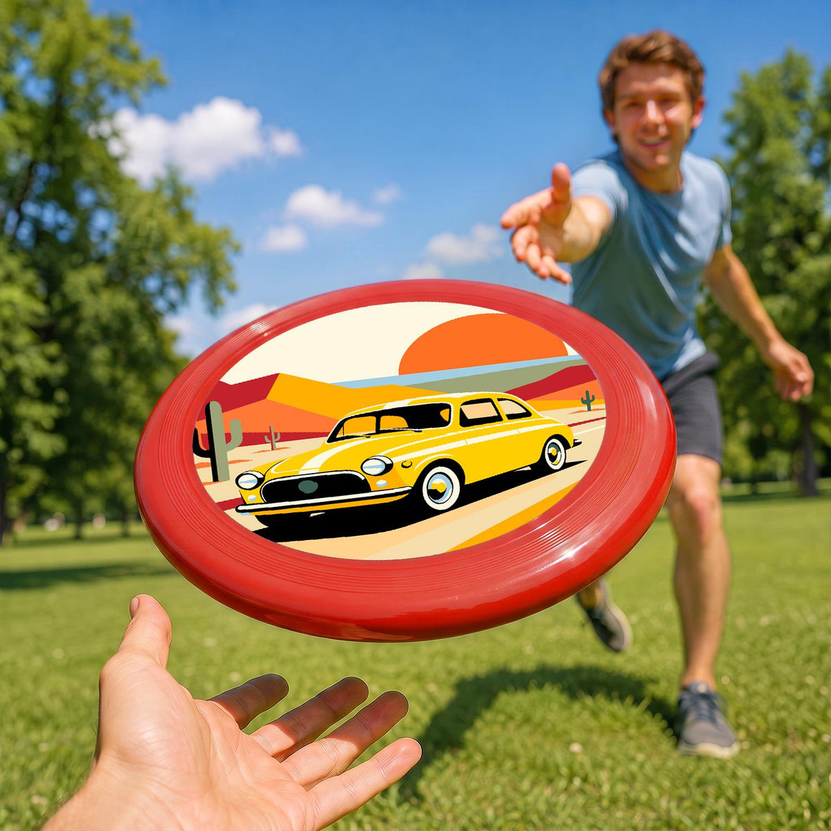 Yellow Sports Car (Paint by Numbers Flying Disc)