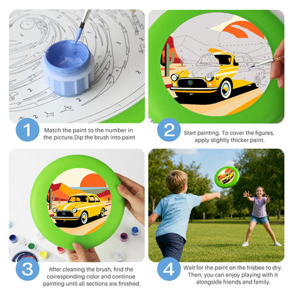 Yellow Sports Car (Paint by Numbers Flying Disc)