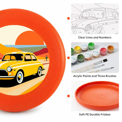 Yellow Sports Car (Paint by Numbers Flying Disc)