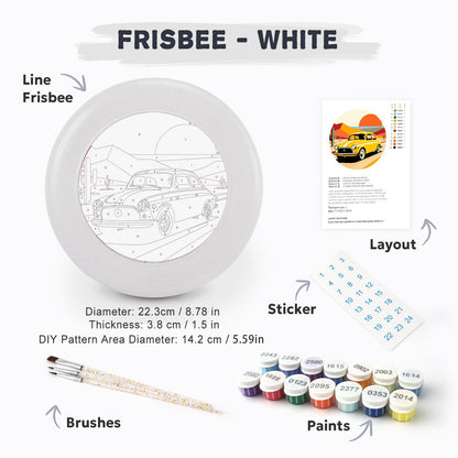 Yellow Sports Car (Paint by Numbers Flying Disc)
