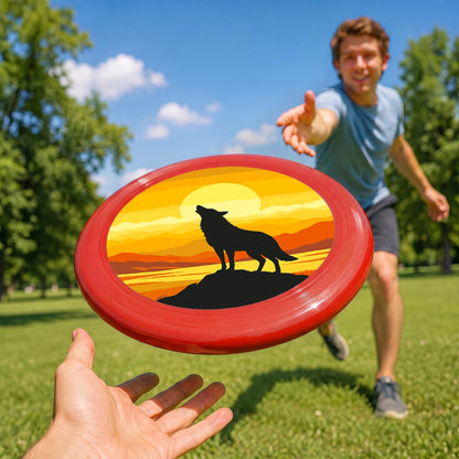 Howling Wolf at Sunset (Paint by Numbers Flying Disc)