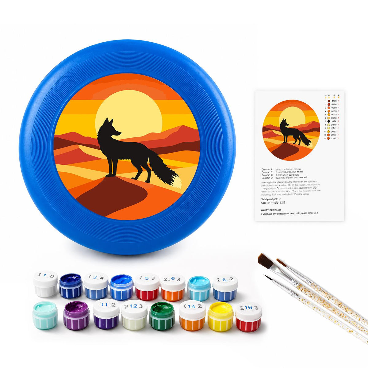 Walking Wolf at Sunset (Paint by Numbers Flying Disc)
