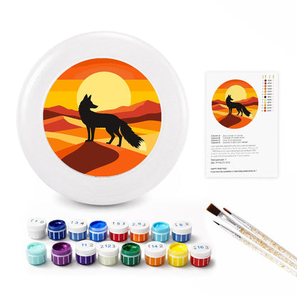 Walking Wolf at Sunset (Paint by Numbers Flying Disc)