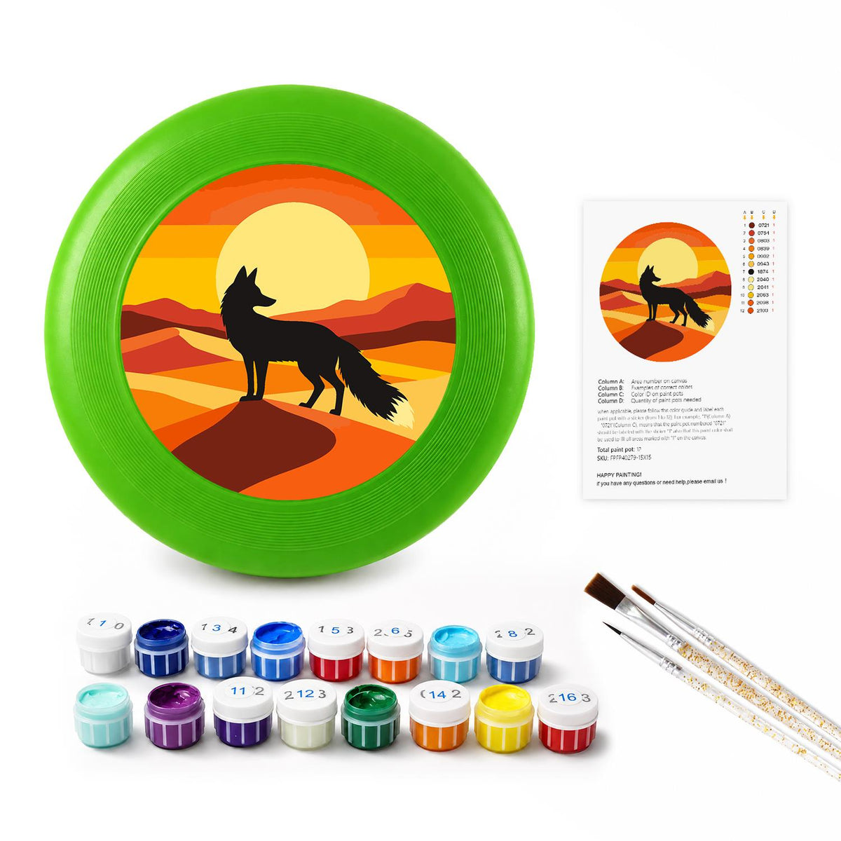 Walking Wolf at Sunset (Paint by Numbers Flying Disc)