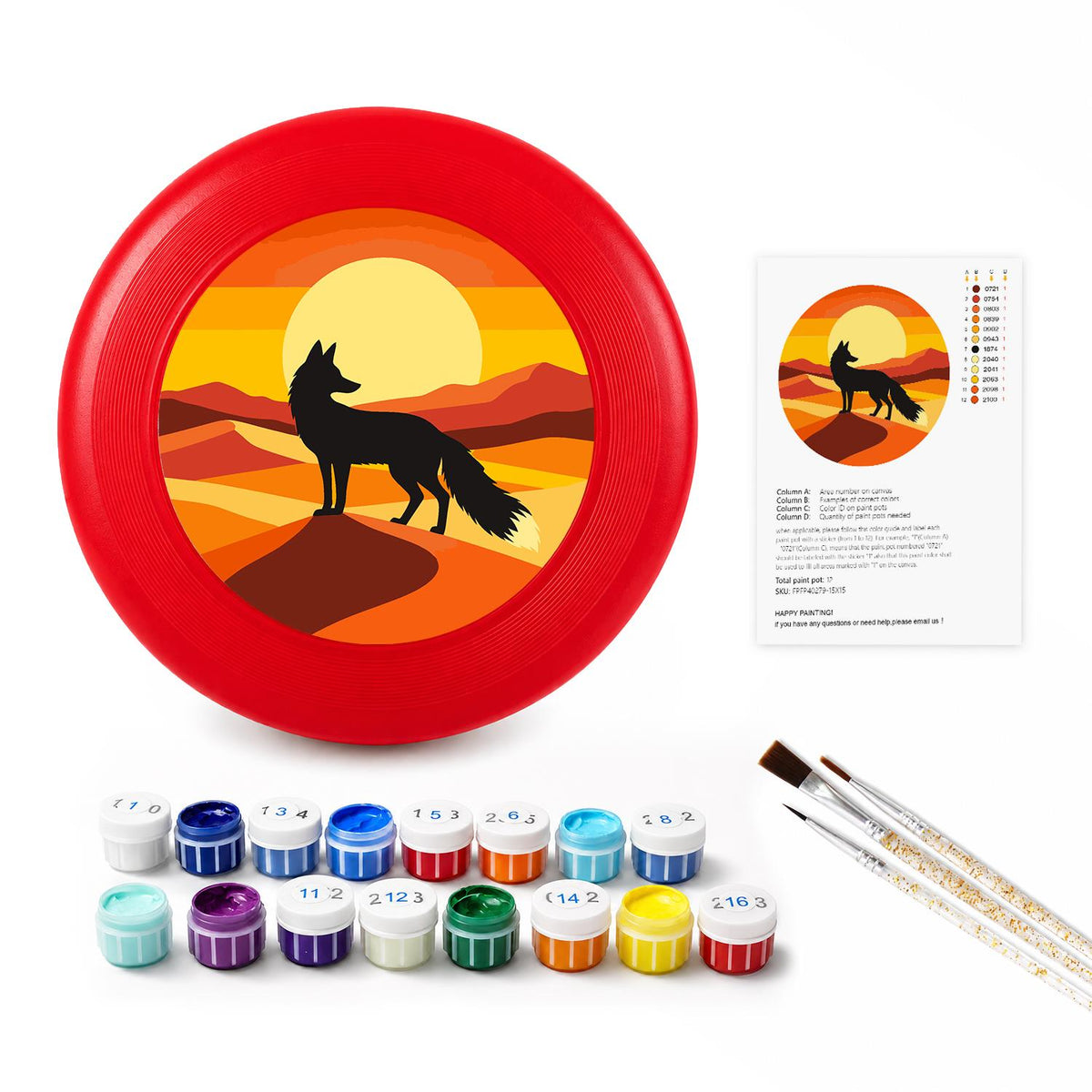 Walking Wolf at Sunset (Paint by Numbers Flying Disc)