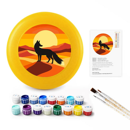 Walking Wolf at Sunset (Paint by Numbers Flying Disc)