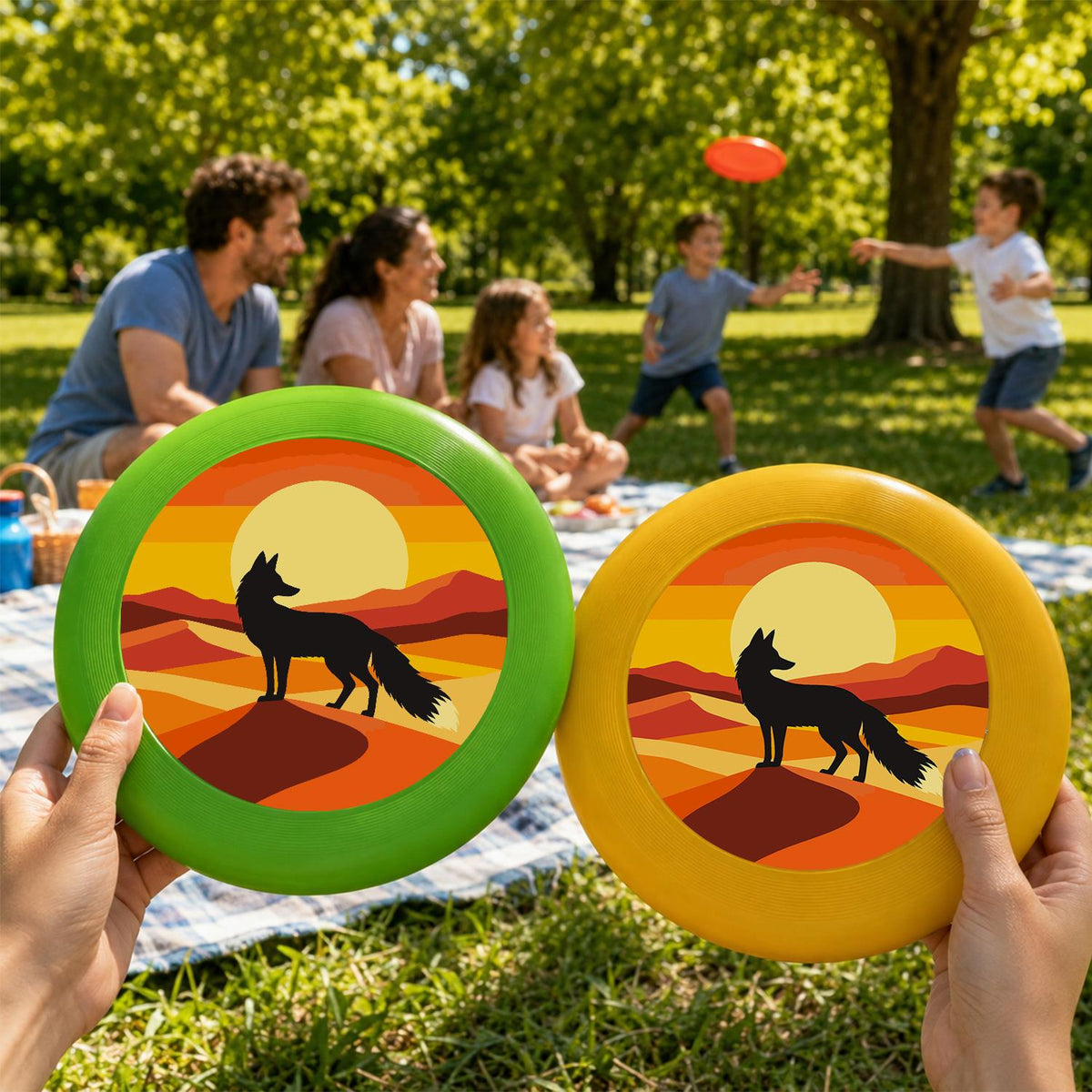 Walking Wolf at Sunset (Paint by Numbers Flying Disc)