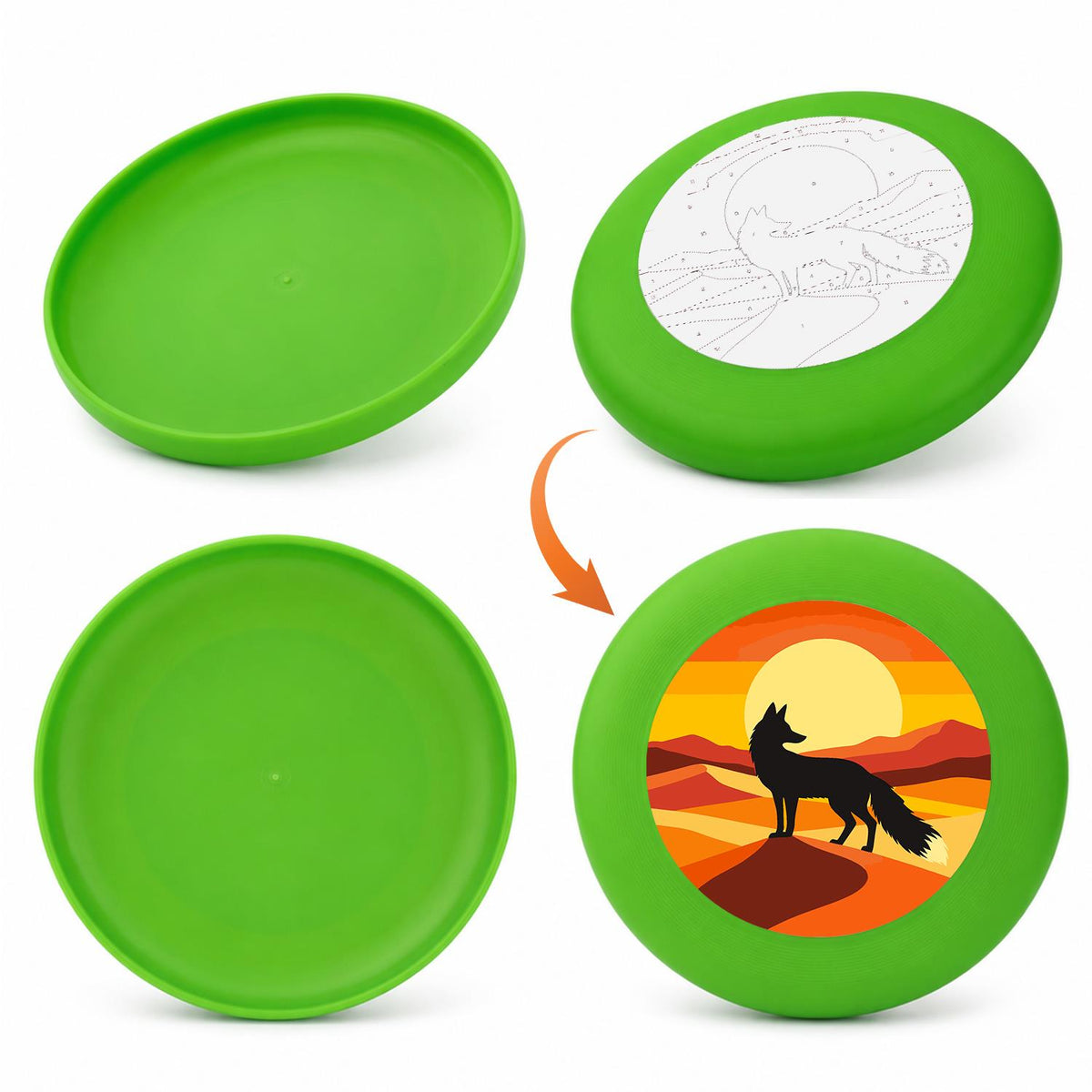 Walking Wolf at Sunset (Paint by Numbers Flying Disc)