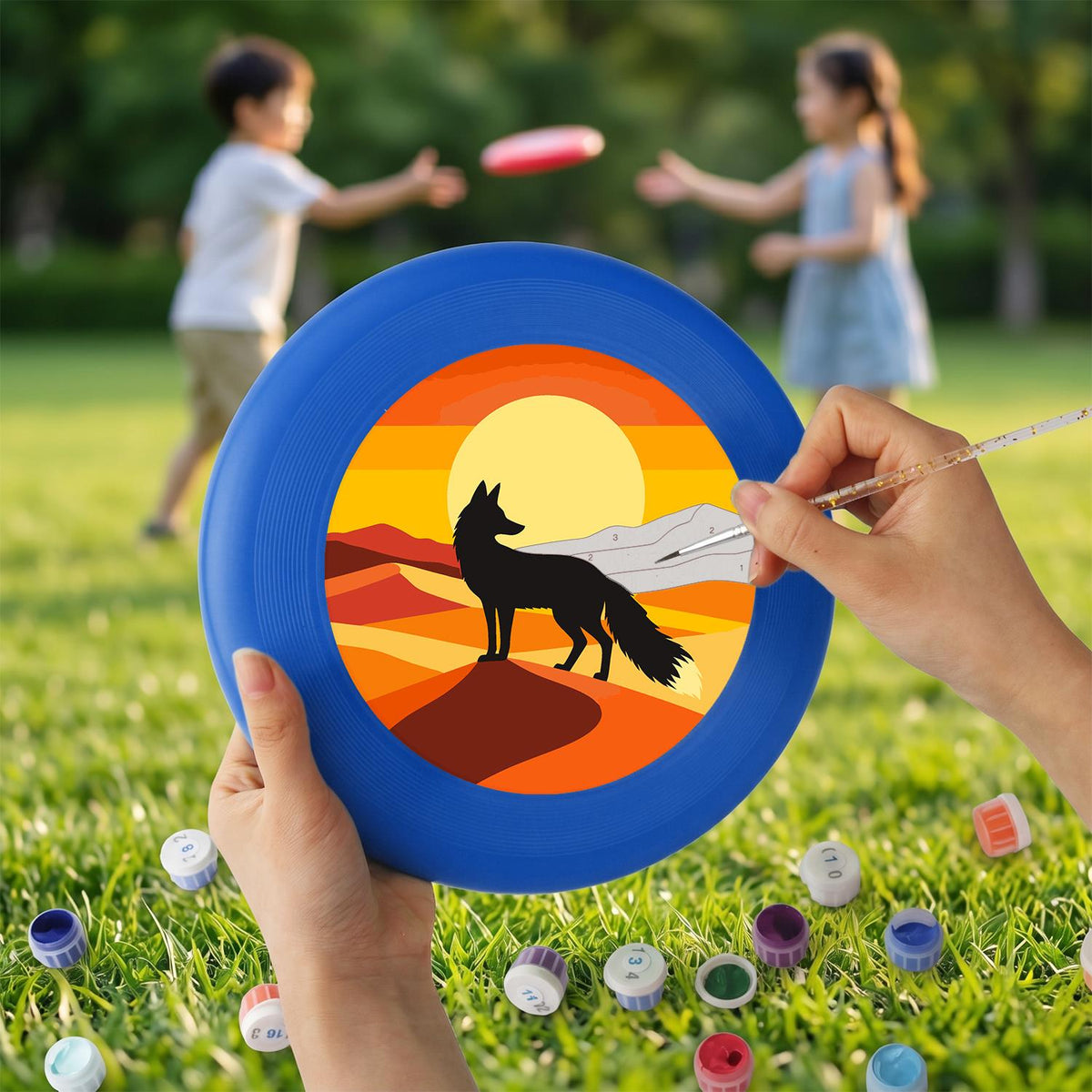 Walking Wolf at Sunset (Paint by Numbers Flying Disc)