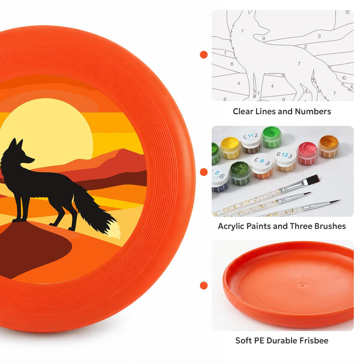 Walking Wolf at Sunset (Paint by Numbers Flying Disc)
