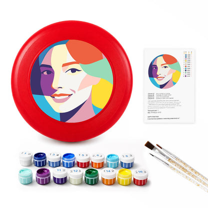 Colourful Woman Portrait (Paint by Numbers Flying Disc)