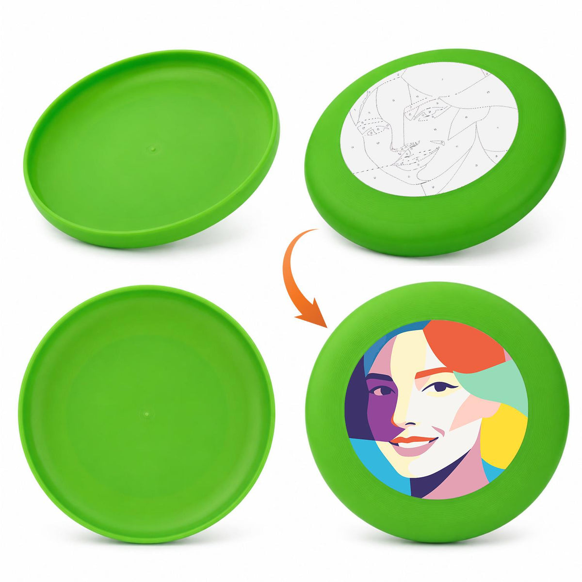 Colourful Woman Portrait (Paint by Numbers Flying Disc)