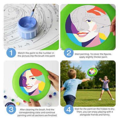 Colourful Woman Portrait (Paint by Numbers Flying Disc)