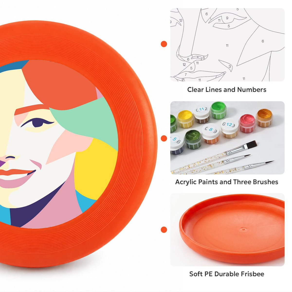 Colourful Woman Portrait (Paint by Numbers Flying Disc)