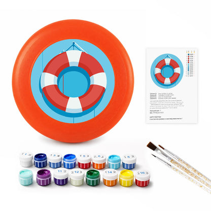 Red and Blue Lifebuoy (Paint by Numbers Flying Disc)