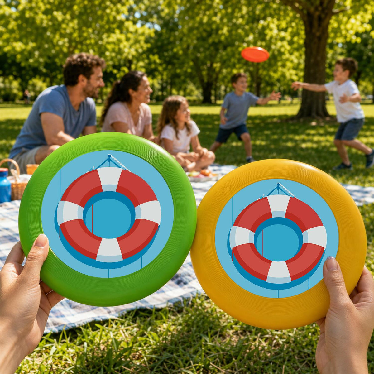 Red and Blue Lifebuoy (Paint by Numbers Flying Disc)