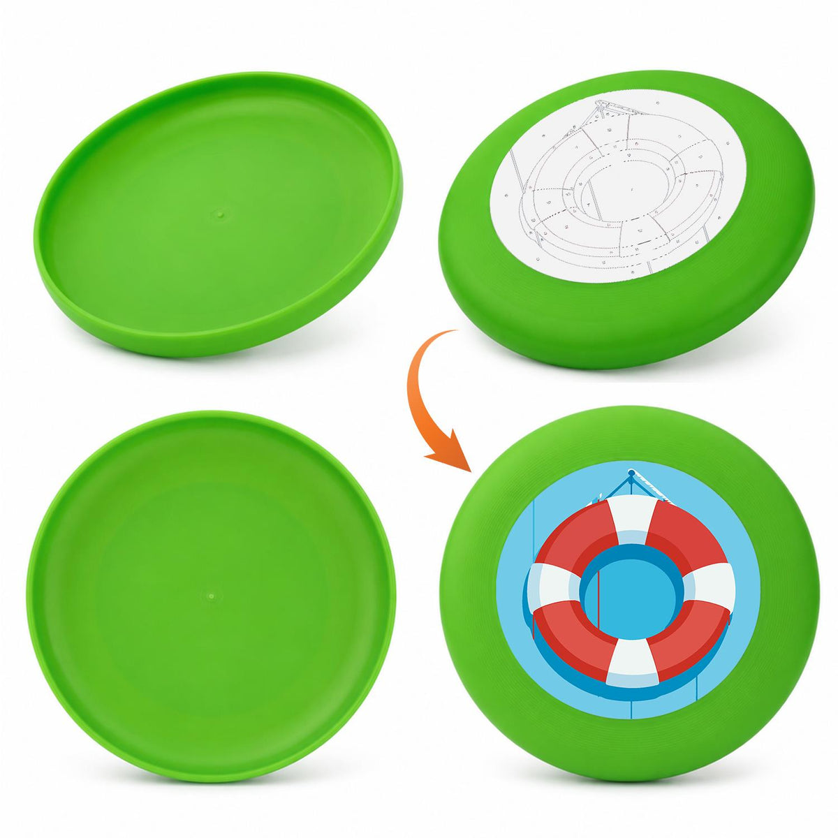 Red and Blue Lifebuoy (Paint by Numbers Flying Disc)