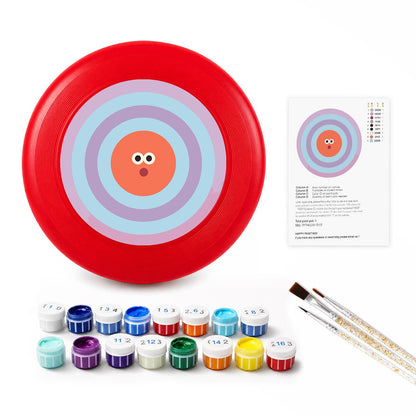 Orange Concentric Face (Paint by Numbers Flying Disc)