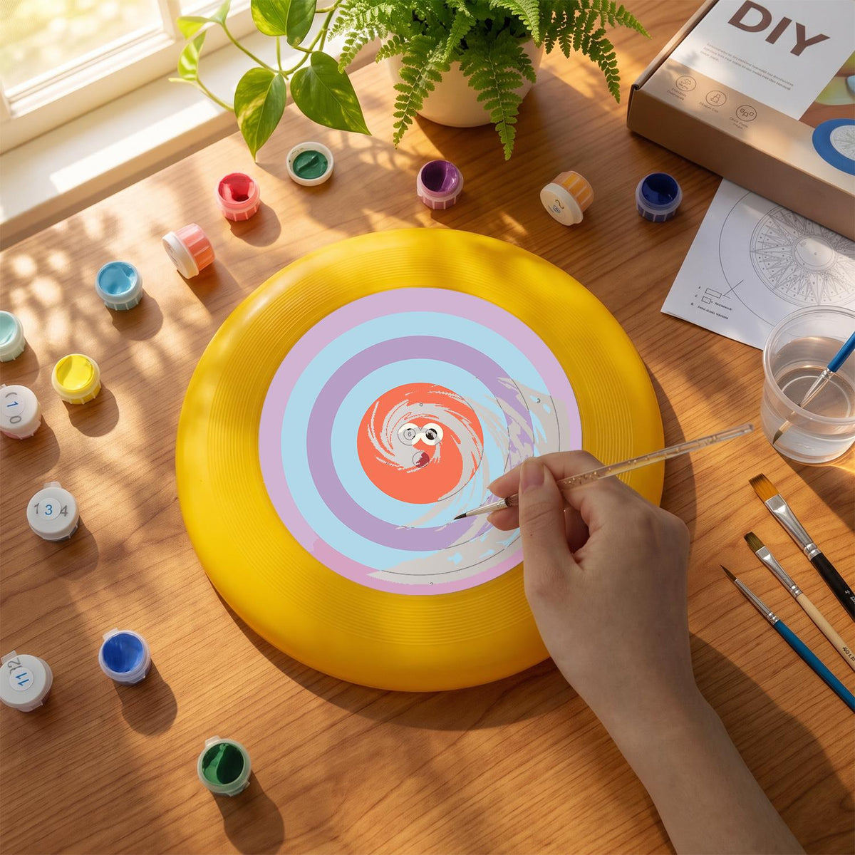 Orange Concentric Face (Paint by Numbers Flying Disc)