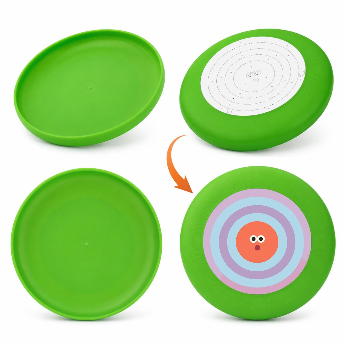 Orange Concentric Face (Paint by Numbers Flying Disc)