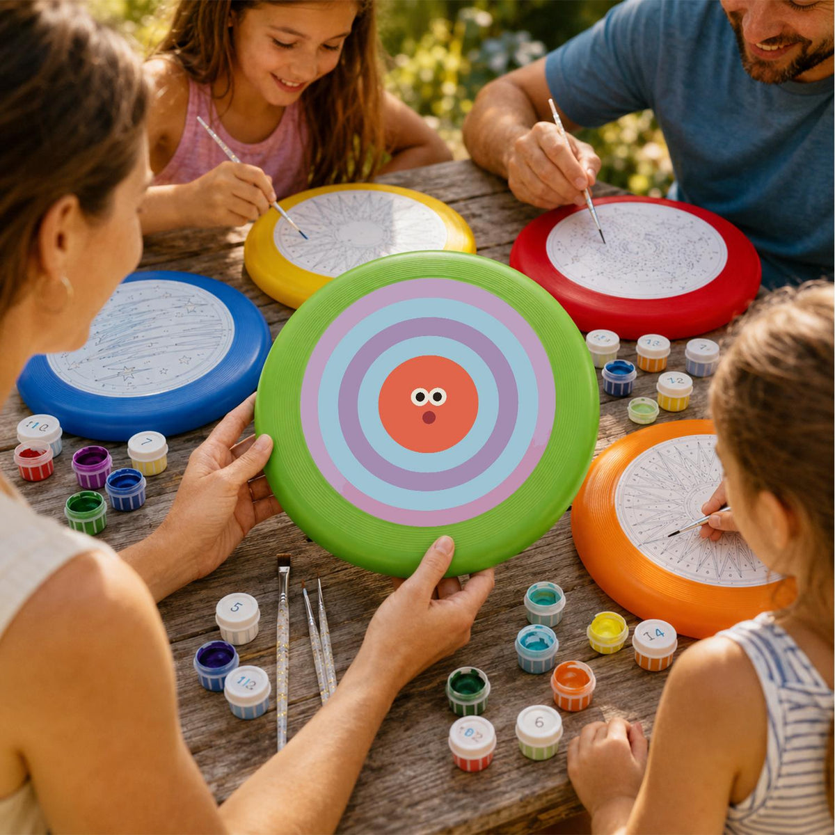 Orange Concentric Face (Paint by Numbers Flying Disc)