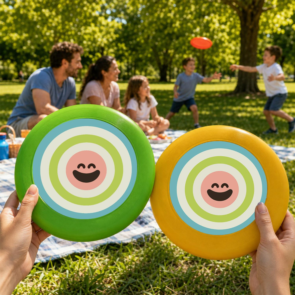 Green Concentric Smile (Paint by Numbers Flying Disc)
