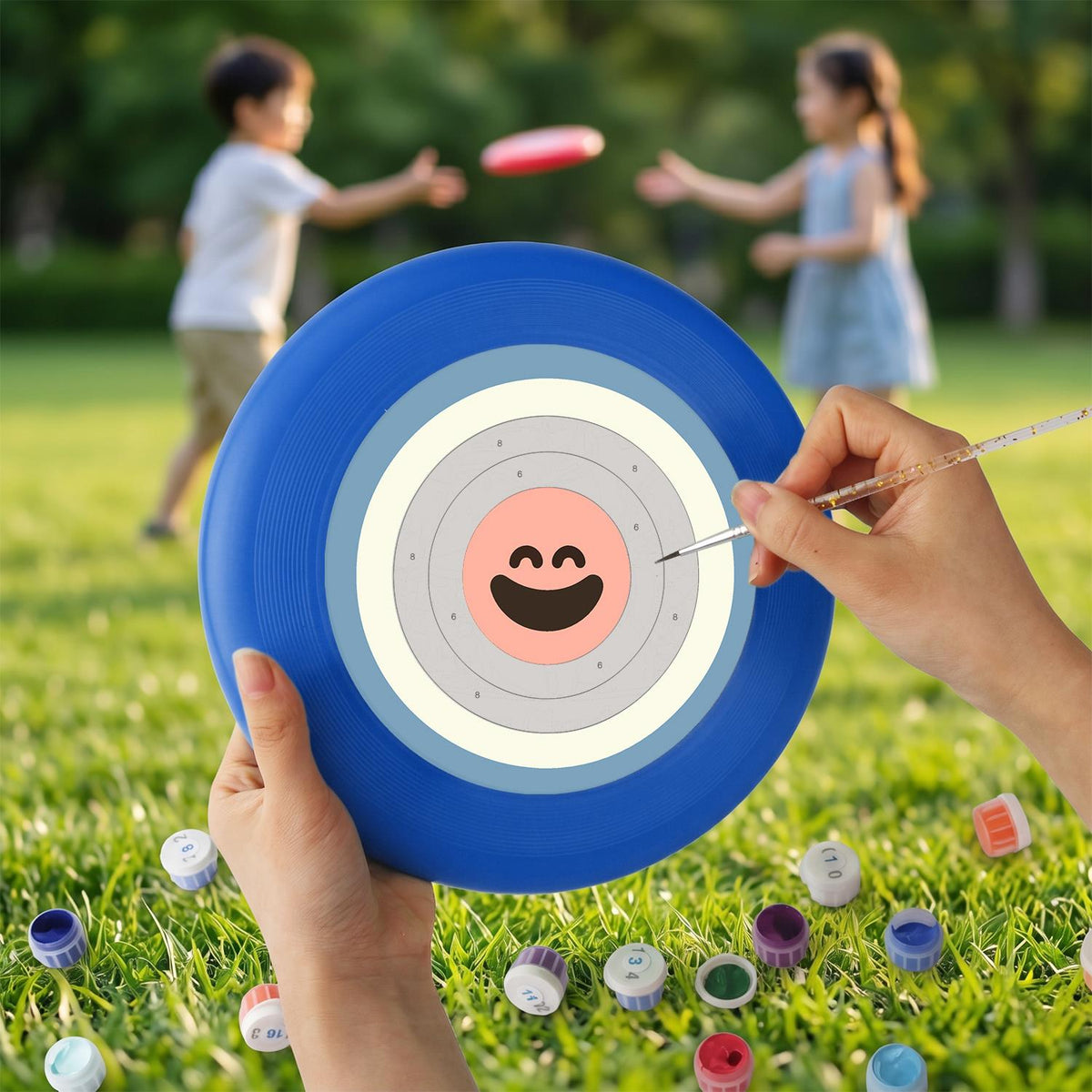Green Concentric Smile (Paint by Numbers Flying Disc)