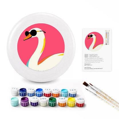 Swan in Sunglasses (Paint by Numbers Flying Disc)